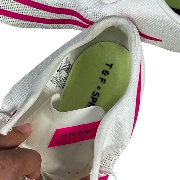 Nike JA FLY V4 T&F Sprint Spikes Sail Fierce Pink Size 11.5 NWOT Running Track - Picture 10 of 10